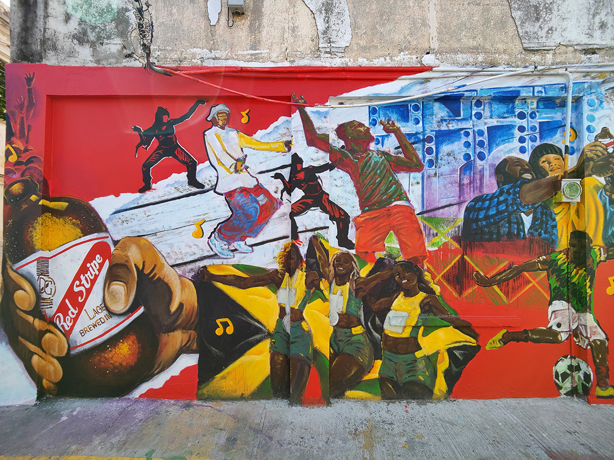 Red Stripe Mural