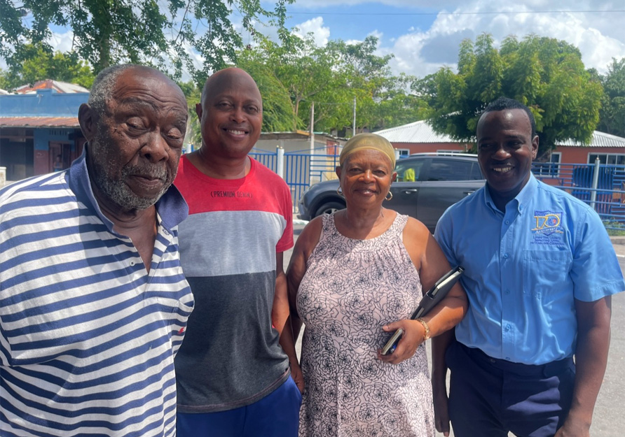 L->R Community team- Joseph Mannings,  Nigel Framcis, Councillor Rosalie Hamilton, Orlando Walters,